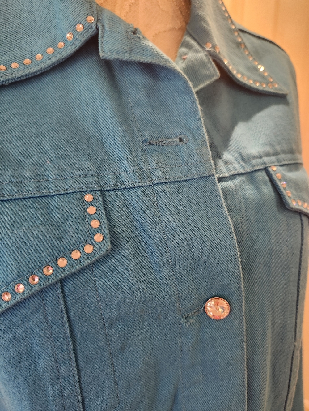 Turquoise Rhinestone Equestrian Western Show Rodeo Jacket Small - Picture 3 of 10